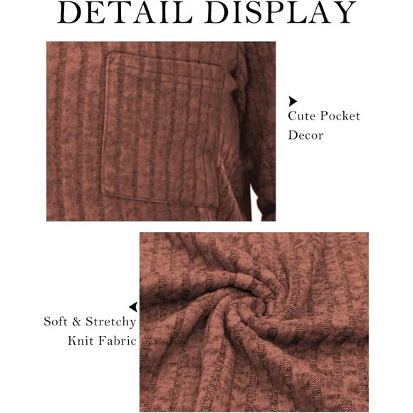 Plus Size Women's Tunic Top Knitted Lightweight Casual Long Sleeve Shirts - Picture 4 of 5